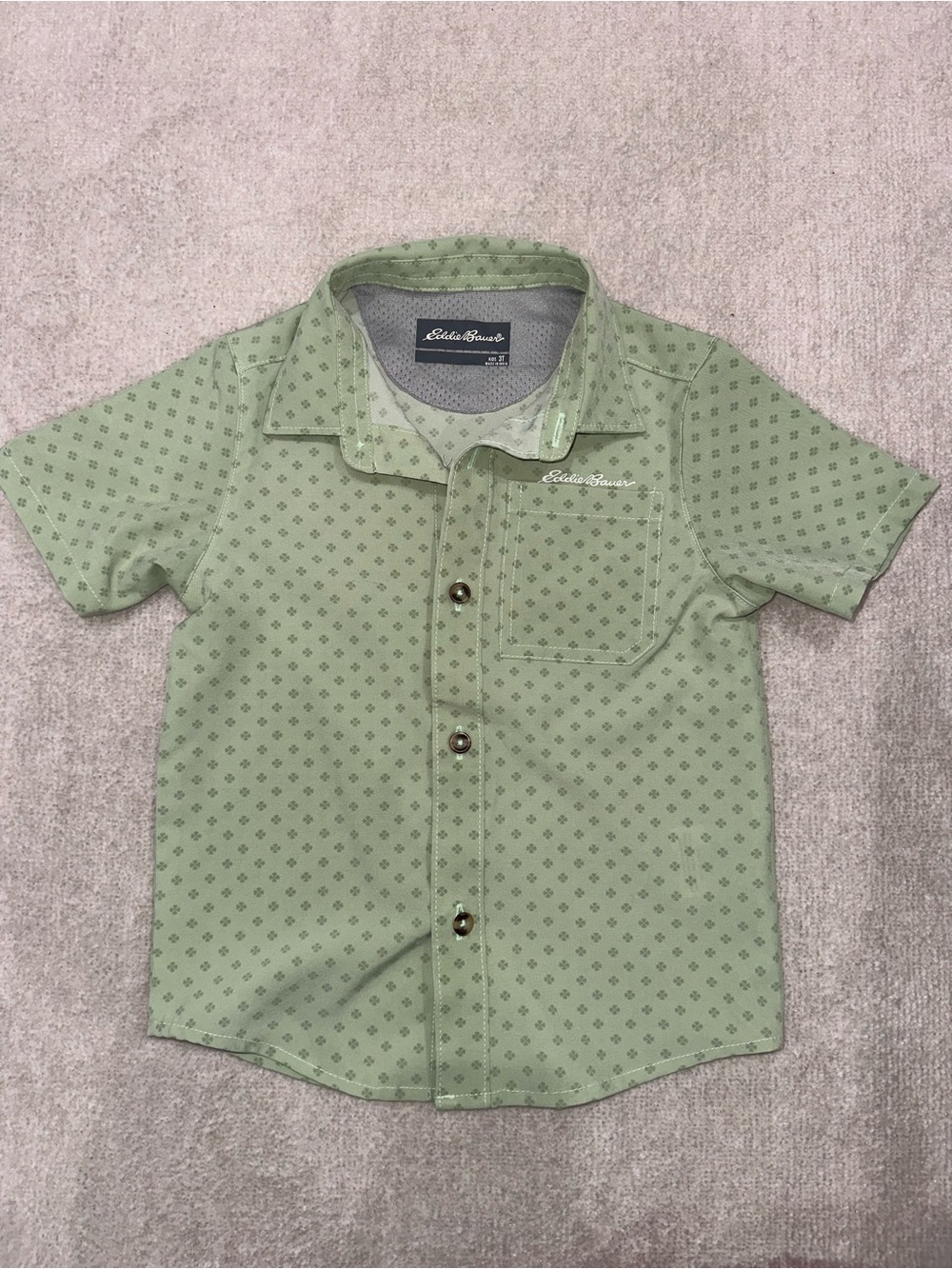 Eddie Bauer Kids Light Sage Short-Sleeve Button-Down Shirt